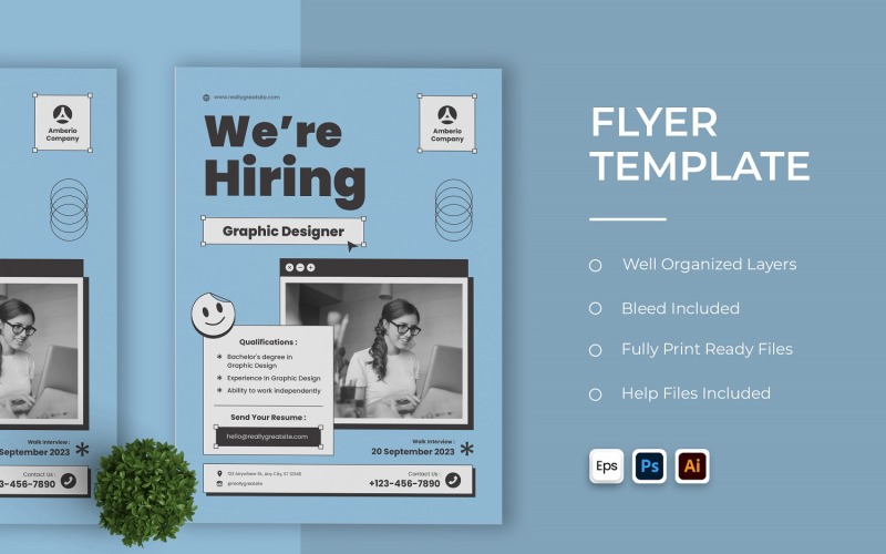 Hiring Designer Flyer Template Corporate Identity