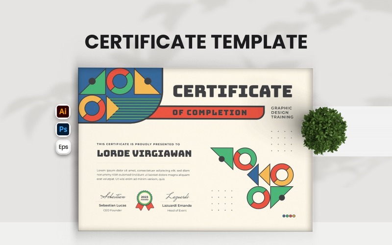 Vintage Training Completion Certificate Corporate Identity