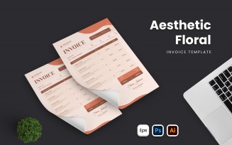Aesthetic Floral Invoice Template