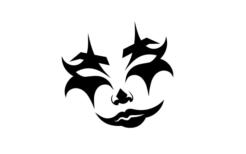 Creative Jokar Face Mask Black Logo design Logo Template