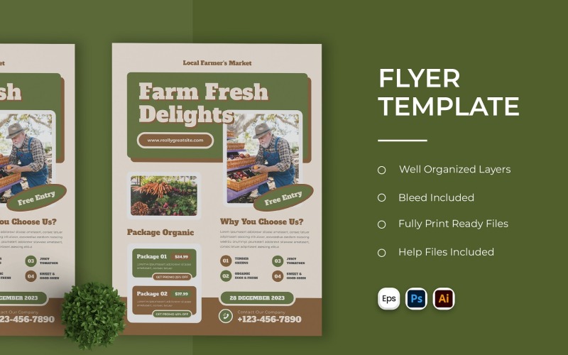 Farmer Market Flyer Template Corporate Identity