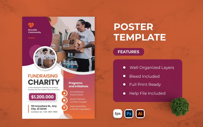 Fundraising Charity Poster Corporate Identity