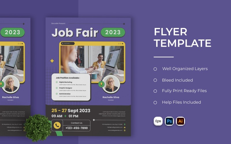 Job Fair 2023 Flyer Template Corporate Identity