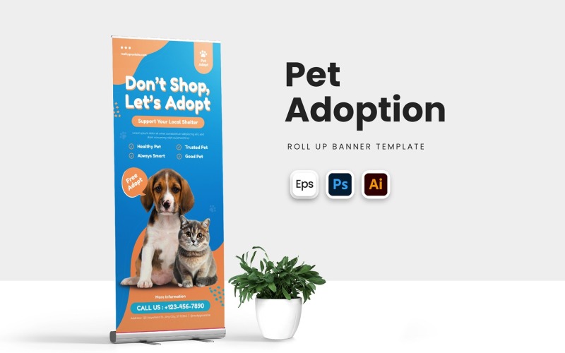 Pet Adoption Roll Up Banner Corporate Identity