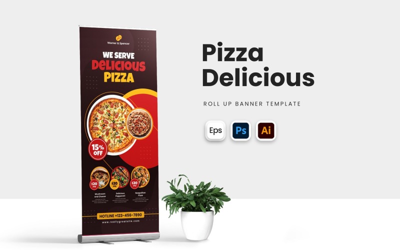 Pizza Delicious Roll Up Banner Corporate Identity