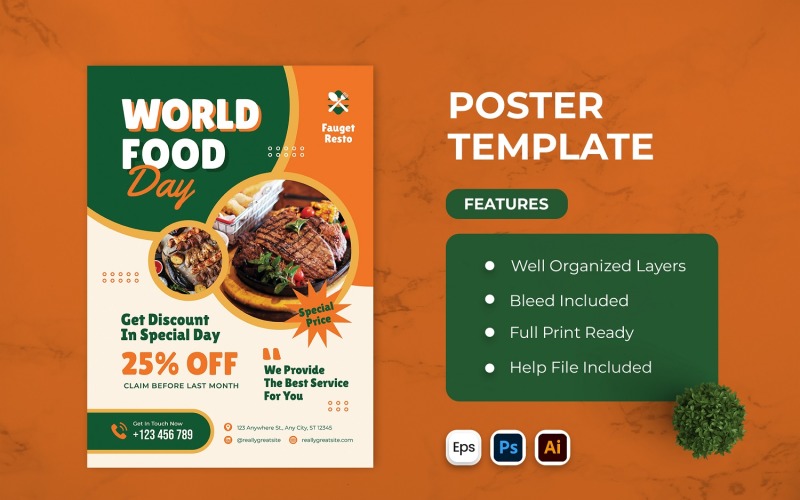 Promo Food Poster Template Corporate Identity