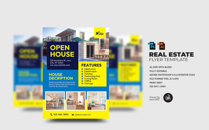Real Estate Flyer Template-V13 Corporate Identity