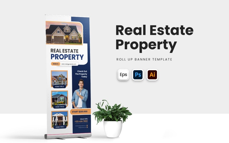 Real Estate Property Roll Up Banner Corporate Identity