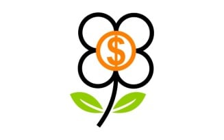 Investment Dollar Flower Logo Template