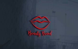 Red Lips Cosmetics Brand Logo design