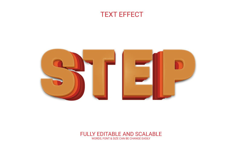 Step 3D Editable Vector Eps Text Effect Template Illustration