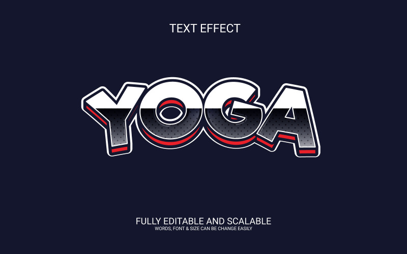 Yoga 3D Editable Text Effect Template Design Illustration