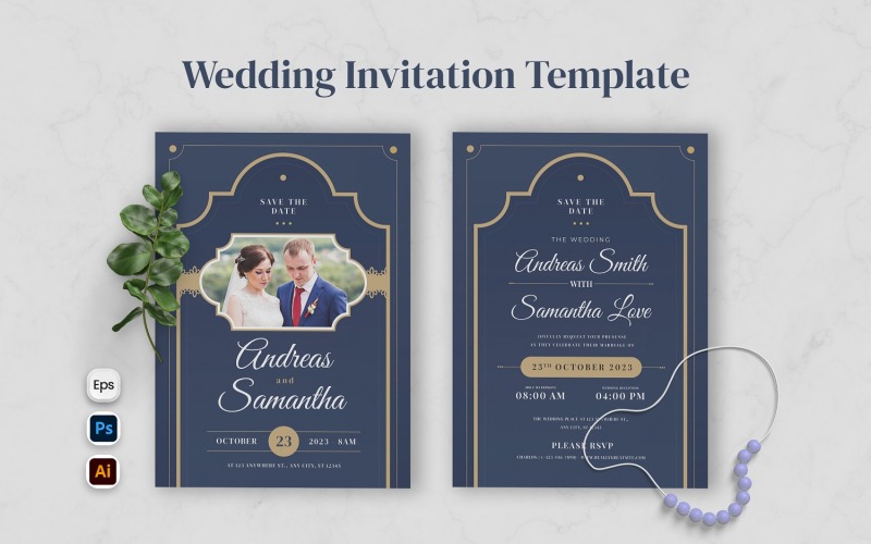 Elegant Wedding Invitation Template Corporate Identity