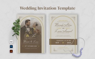 Green Golden Luxury Wedding Invitation
