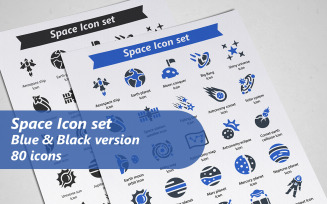 Space glyph Icon Set Template