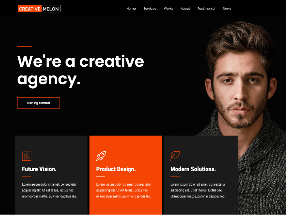 Creative Melon-One Page Creative Agency WordPress Theme