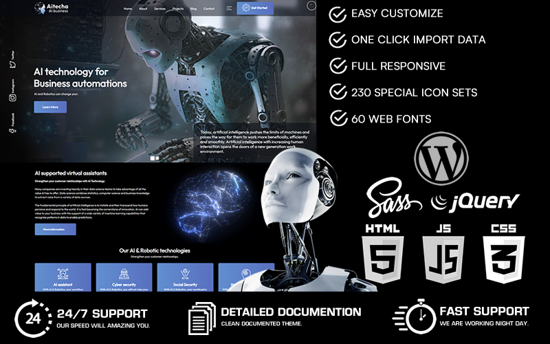 Aitecha - AI Business WordPress Theme