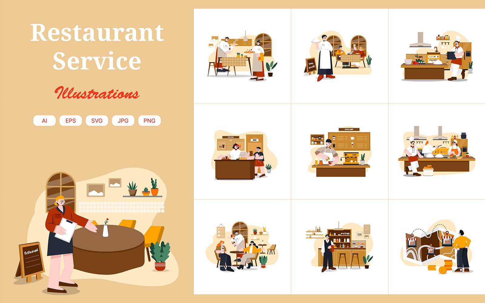 Template #358461 Waiter Waitress Webdesign Template - Logo template Preview