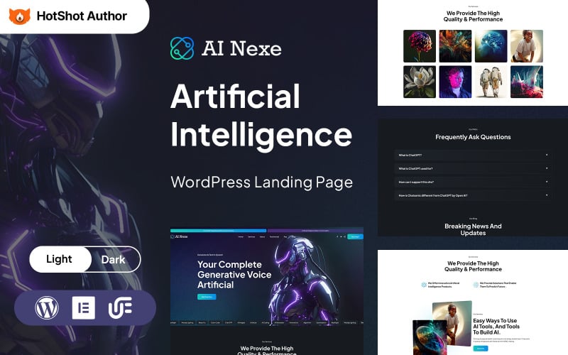 Ainexe - Artificial Intelligence WordPress Landing Page Template WordPress Theme