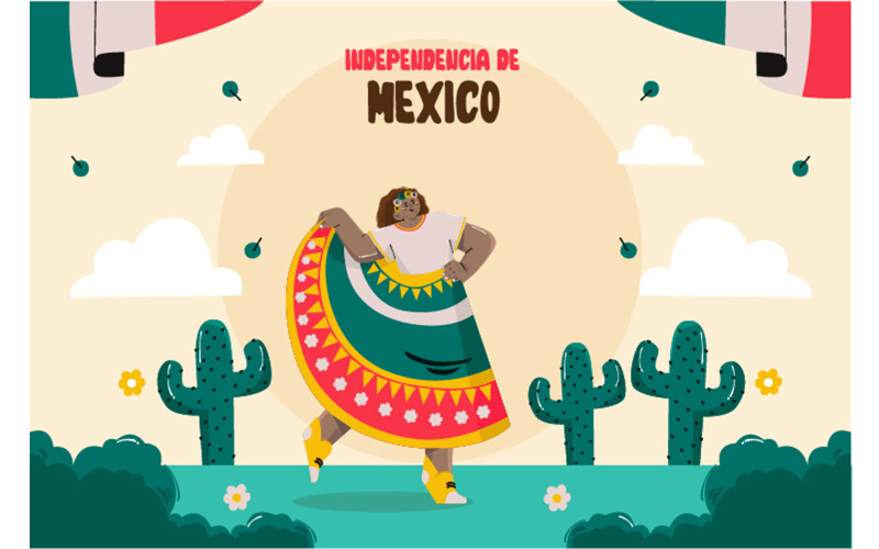 Background Mexico Independence Day Celebration Illustration