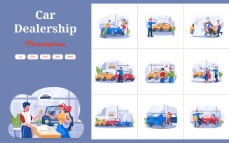 M559_ Car Dealership Illustration Pack