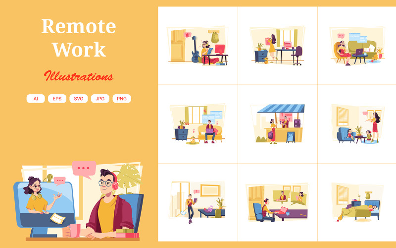 M560_ Remote Work Illustration Pack