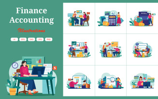 M565_ Finance Accounting Illustration Pack