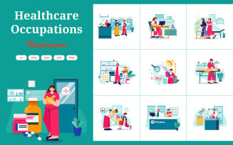 M568_ Healthcare Careers Illustration Pack