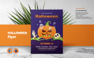 Printable Halloween Party Invitation Flyer Template