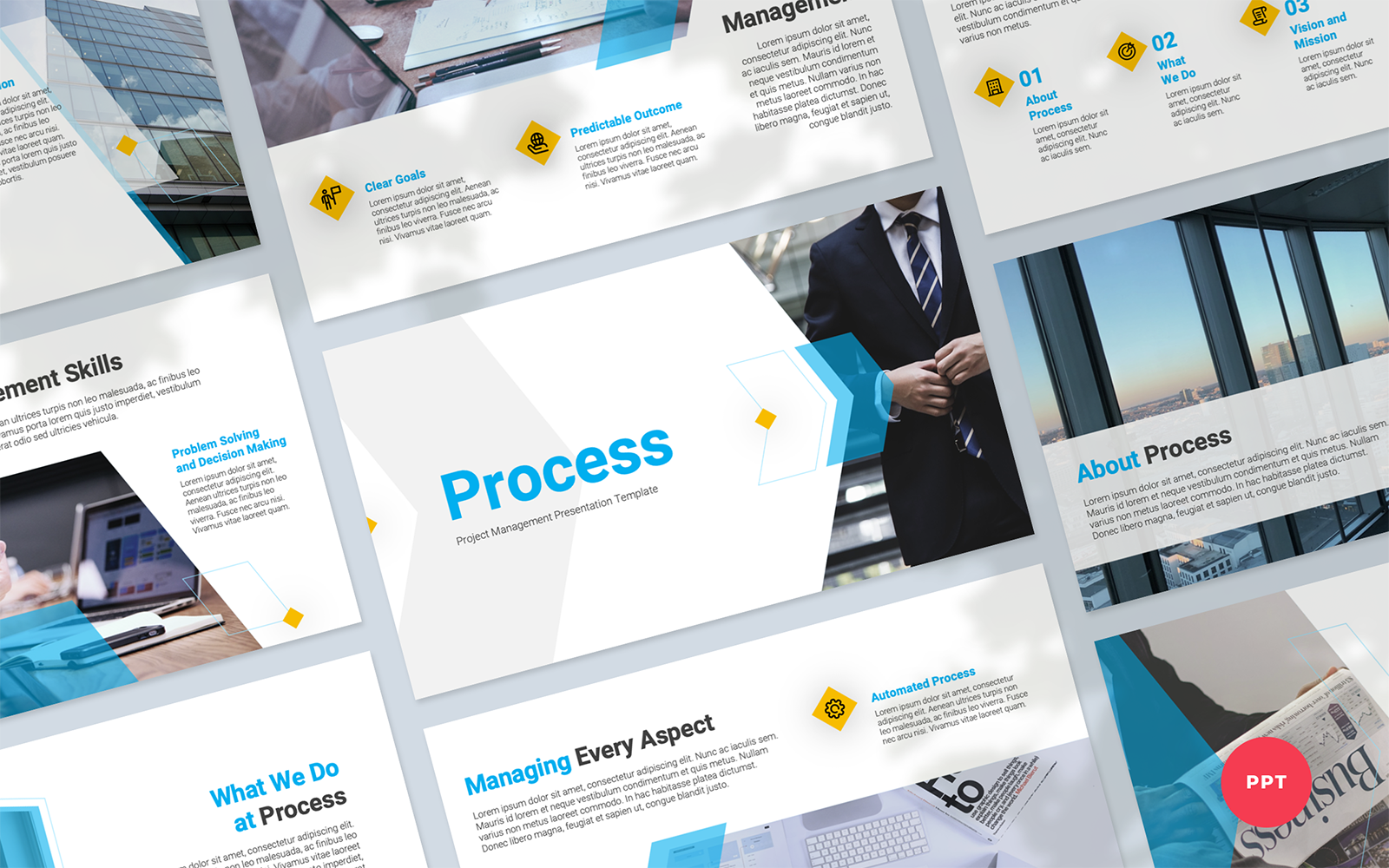 Process - Project Management Presentation PowerPoint Template