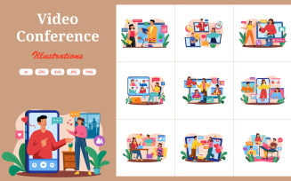 M576_ Video Conference Illustration Pack
