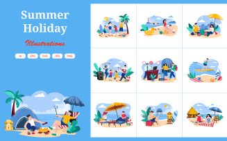 M586_ Summer Holiday Illustration Pack