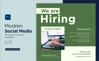 We are hiring Social Media Post Design Template 23