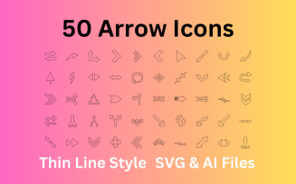 Arrows Icon Set 50 Outline Icons - SVG And AI Files