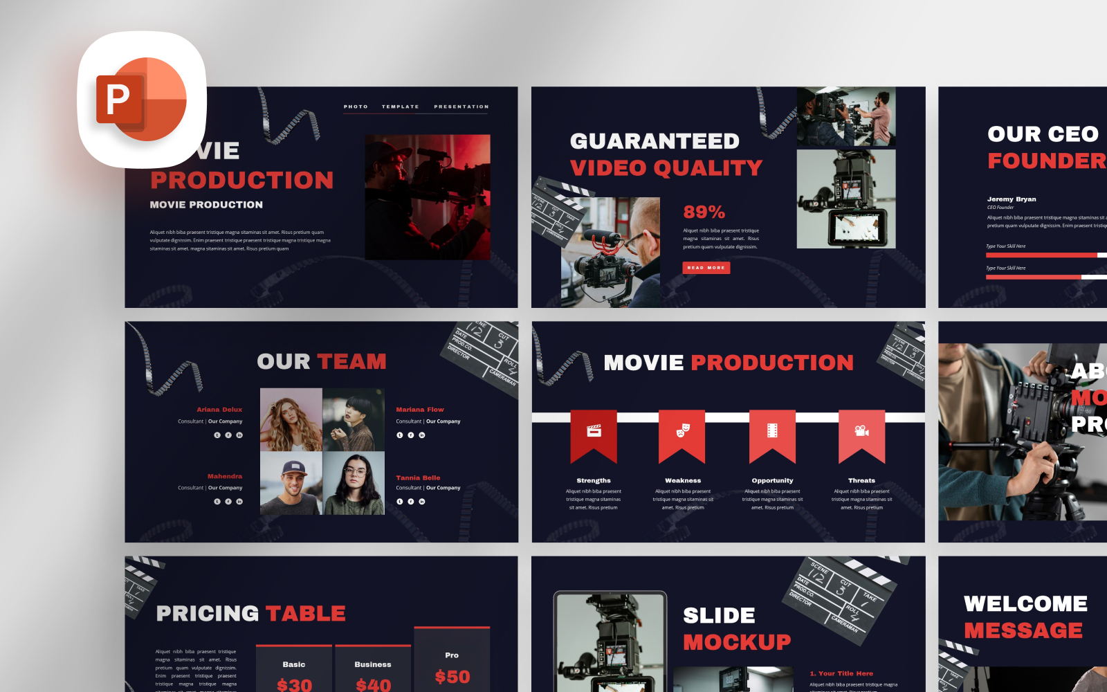 Template #358760 Production Presentation Webdesign Template - Logo template Preview