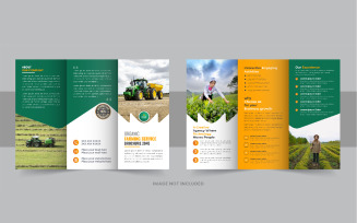 Agro or Lawn Care Trifold Brochure Template Vector