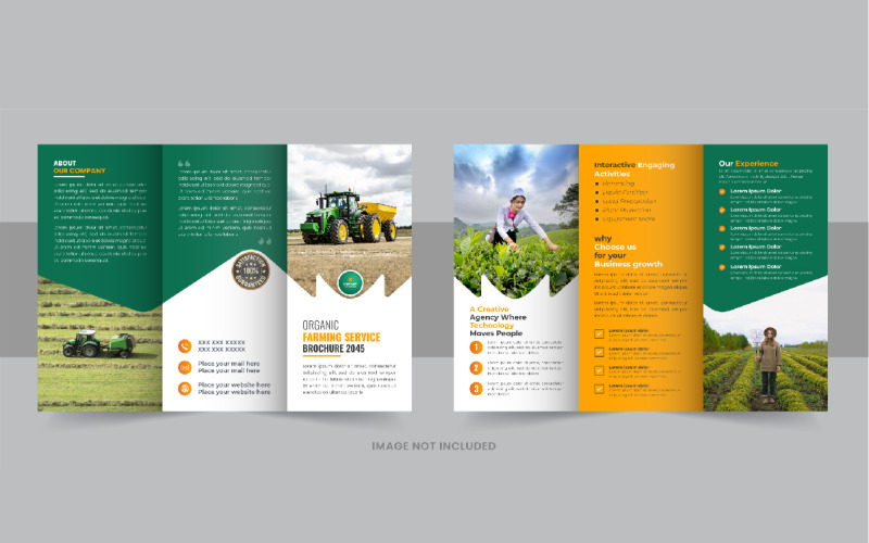 Agro or Lawn Care Trifold Brochure Template Vector Corporate Identity
