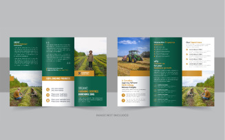 Gardening or Lawn Care TriFold Brochure Design Layout Vector