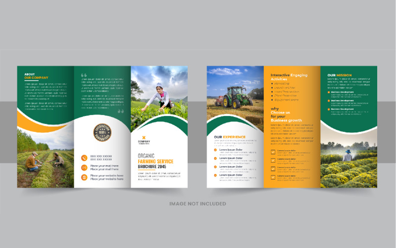 Gardening or Lawn Care TriFold Brochure Template Layout vector Corporate Identity