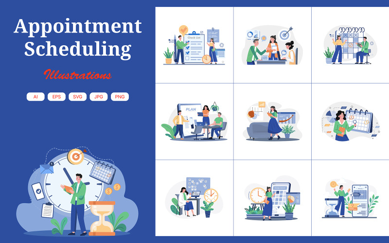 M605_Appointment Scheduling Illustration Pack