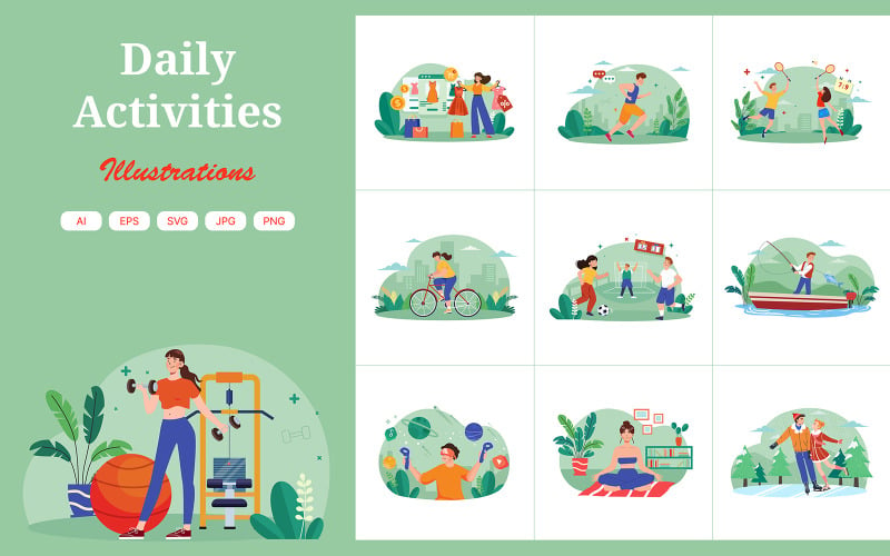 M621_ Daily Activities Illustration Pack 1