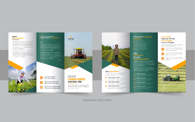Modern Gardening or Lawn Care TriFold Brochure Template Corporate Identity