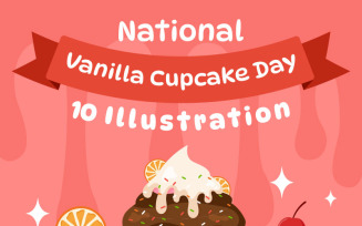 10 National Vanilla Cupcake Day Illustration