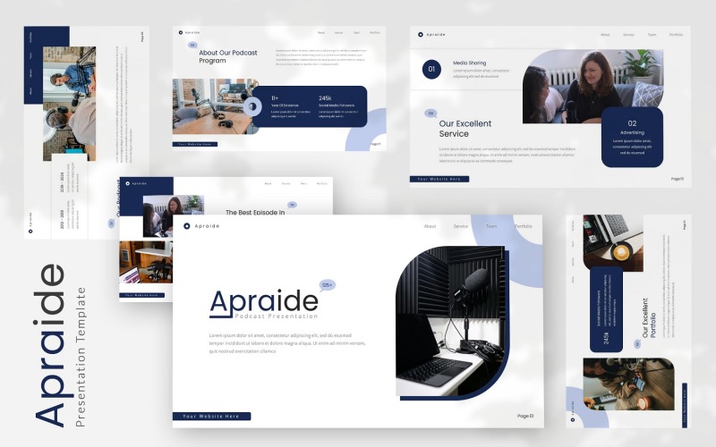Apraide — Podcast Powerpoint Template PowerPoint Template