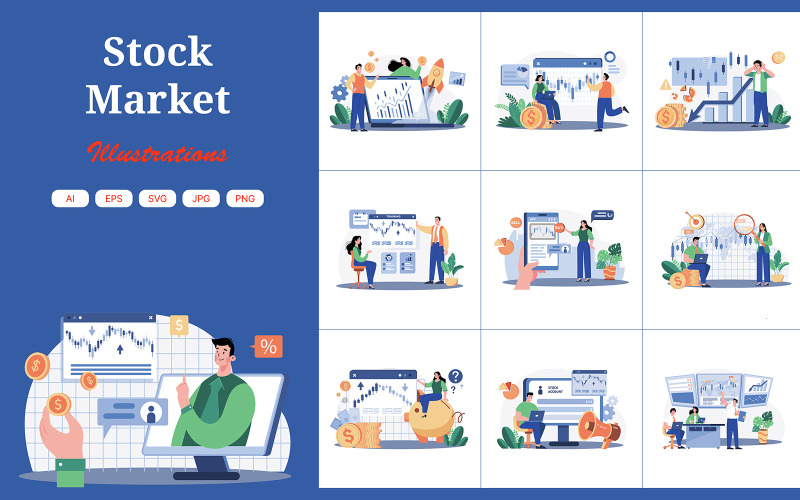 M642_ Stock Market Illustration Pack