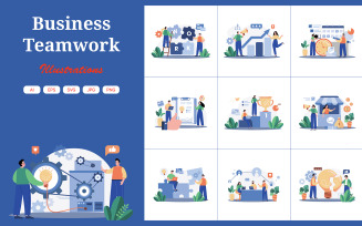 M643_ Business Teamwork Illustration Pack