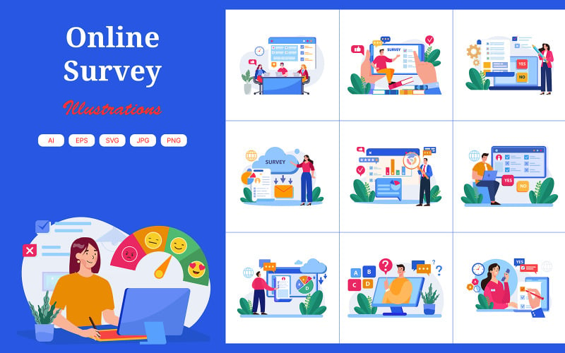 M647_ Online Survey Illustration Pack