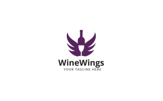Wine Wings Logo Design Template ver 3