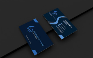Blue business card template- print ready- 300dpi