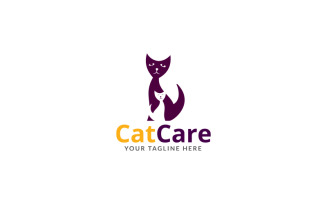 Cat Care Logo Design Template